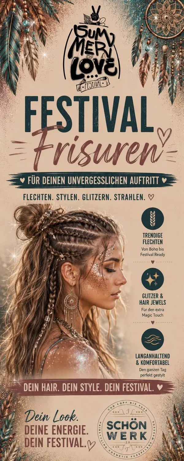 Festival Frisuren – Flechten, Glitzer und Hair Jewels