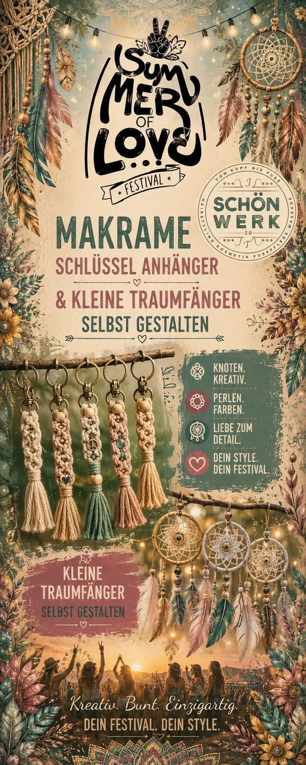 Makramee – Schlüsselanhänger & kleine Traumfänger selbst gestalten
